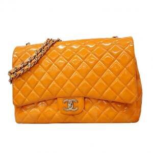Chanel Shoulder Bag, Large Matelassé, Double Flap, Chain, Patent Leather, Ora...